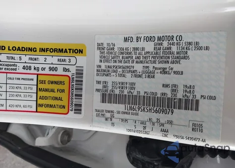 2017 Lincoln Continental Select from USA, damaged, VIN 1LN6L9SK5H5609079